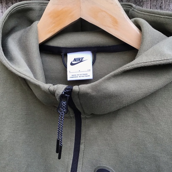 Nike sportswear tech fleece olive green hoodie sweater womens small - Picture 6 of 8